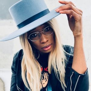 Wide flat brim fedora